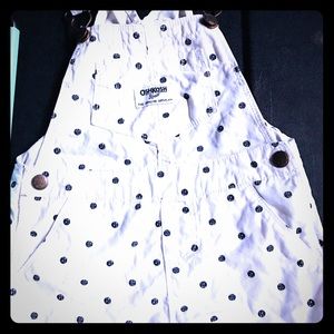 Oshkosh B’gosh White Coveralls w/Black Polka Dots